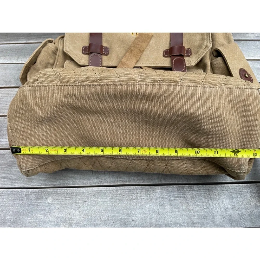Monster Energy Canvas Backpack Tan Brown Rucksack Limited Edition Promo ~Flaw